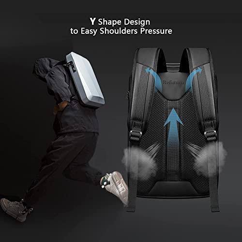 SKADE Anti Theft Laptop Backpack for Men, Hardshell Waterproof Anti-theft TSA Lock Gaming Computer Bag with USB Port, Fit Hard Shell Business Travel Bookbag, future design