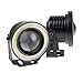 LEDHOLYT 2pcs High Power COB LED Fog Light Projector White Angel Eye Halo Ring DRL Driving Xenon White Lamp (3.5in, White)