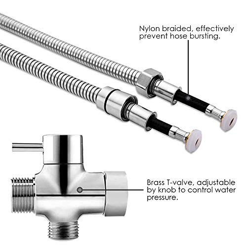 Ezelia High Pressure Fixed Shower Head, AntiLeak 9 Settings Rainfall