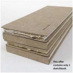 Khadi Papers Watercolour & Drawing Paper Hardbound Sketchbook of 20 Sheets - 210 GSM - Smooth Texture - Size: 13 cm x 32 cm - Colour: White