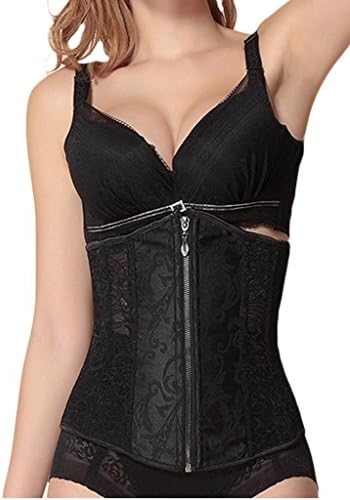 Roseate Women's Lace Waist Training Cincher Corset Wedding Body Shaper Black