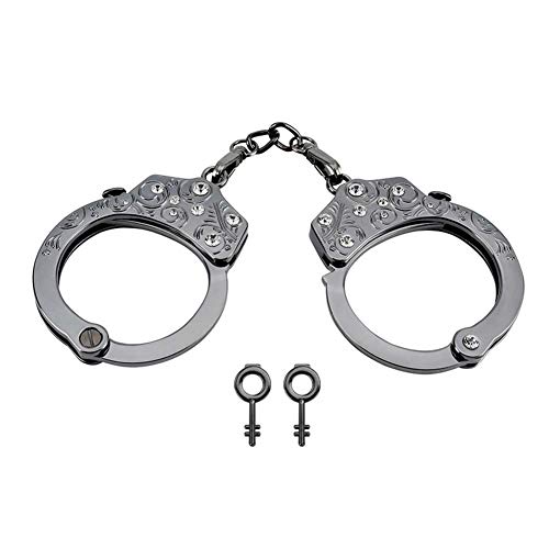 COSY-L Metal Handcuffs with Keys Police Role Play Cosplay Costume Accessory BDSM Hand Cuffs for Adult – Party Supplies,Metallic