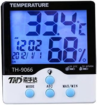 Digital Hygrometer Indoor Humidity Meter and Temperature Monitor Thermometer Accurate Readings with Large LCD Digital Display and Alarm Clock,th-9066