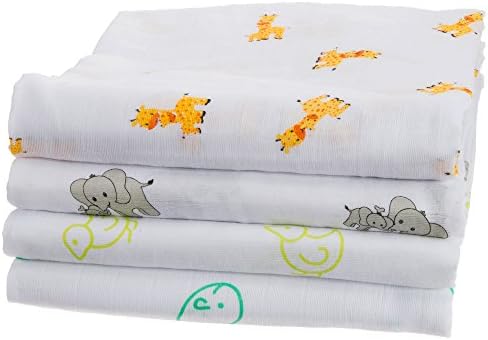 UR My Sunshine Muslin Swaddle Blankets, Soft Light Cotton, Boy or Girl 4 Pack, 47 x 47 Inch (Large)