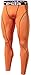 TSLA Men's Compression Pants - Cool Dry Athletic Sports Workout Running Tights Leggings Baselayer, Zero Orange, Small
