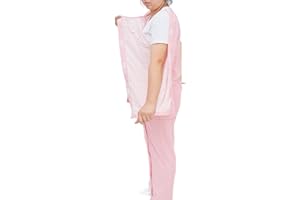 WEEOATAR Bedridden Patient Clothing,Patient Clothes,Disability Clothing,Post-op Tearaway Clothes with Magic Sticks,Patient Pajamas Nursing Aid for Elderly,Disabled,Dialysis and Bedridden(Pink,M)