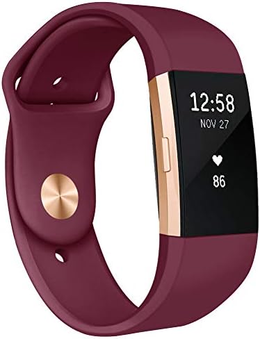 Pedfsy Compatible Fit bit Charge 2 Bands, Silicone Breathable Replacement Bands Sport Strap Adjustable Wristbands for Fit bit Charge 2 Fitness Smartwatch, Large Small