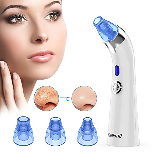 Blackhead Remover, Beakmil Electric Blackhead Remover Vacuum Suction exfoliating tool, USB Rechargeable Skin Facial Pore Cleaner, Acne Comedo Vacuum Suction Extractor Tool for Women and Men