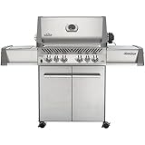 Napoleon P500RSIBNSS Prestige Natural Gas Grill with Rear and Side Infrared Burner Stainless Steel Doors and Lid