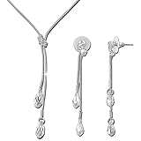 Qianse Y-type Necklace Earrings Jewelry Set, Made with SWAROVSKI Crystal*Bridal Women Fashion Jewelry