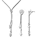 Qianse Y-type Necklace Earrings Jewelry Set, Made with SWAROVSKI Crystal*Bridal Women Fashion Jewelry