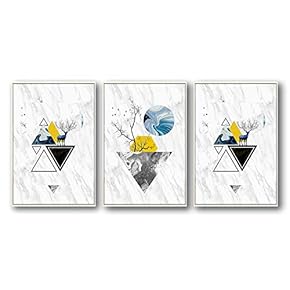 3 Piece Framed Canvas Home Artwork Decoration Abstract Mountain Canvas Wall Art for Living Room, Bedroom - 16"x24"x3 Panels