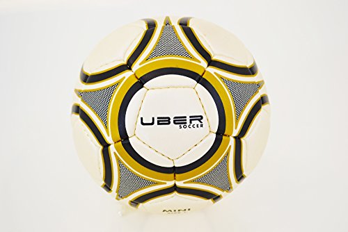 Uber Soccer Skills Mini Soccer Ball - Size 1 - Gold/Black - Hand Stitched Synthetic Leather