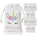 KREATWOW Unicorn Bags Party Favors Supplies - Reusable Party Candy Loot Bags for Girls Birthday Party Baby Shower 10 Pack
