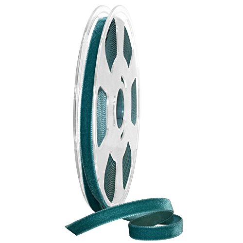 Morex Ribbon Nylonband, 0,95 cm x 11 m, Blaugrün, Artikel 01210/10-654 Nylvalour Samt, 0,95 cm x 11 m