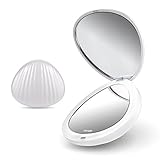 Trèsutopia Compact Mirror, Folding Travel Mirror, Magnifying LED MakeUp Handy Mirror, Perfect for Purses, Double-Sided 1×/5× Magnification