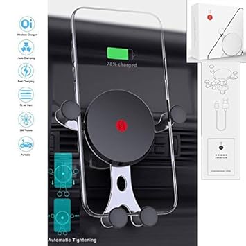 FancyAuto Funktelefon Ladegerät für Auto Smart Chip Typ-C Automatische Anziehen Handyhalter Schnell Sicheres Aufladen Zwei in