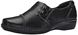 Clarks Women's Evianna Mix Flat, Black Tumbled Leather, 8 M US