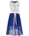 FEESHOW Kids Big Girls Lace Flower High Low Chiffon Bridesmaid Dress Dance Party