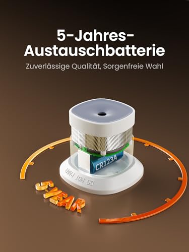 Heiman Smoke Detector Matter Over Thread with Magnetic Attachment, 5 Year Changeable Battery, EN 14604, 85 dB, for Apple Home, SmartThings & Home Assistant, Hub Required, HS1SA-M