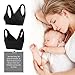 Sunzel Women's Cotton Spandex Seamless Sleep Bra for Nursing and Maternity (L, Black)