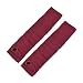Women Ladies Dark Red Elastic Knitted Fingerless Thumbhole Arm Gloves Pair