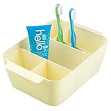 mDesign Baby Nursery Storage Organizer Bin for Medicine, Thermometer, Nasal Aspirator, Washcloths - Lemon Yellow