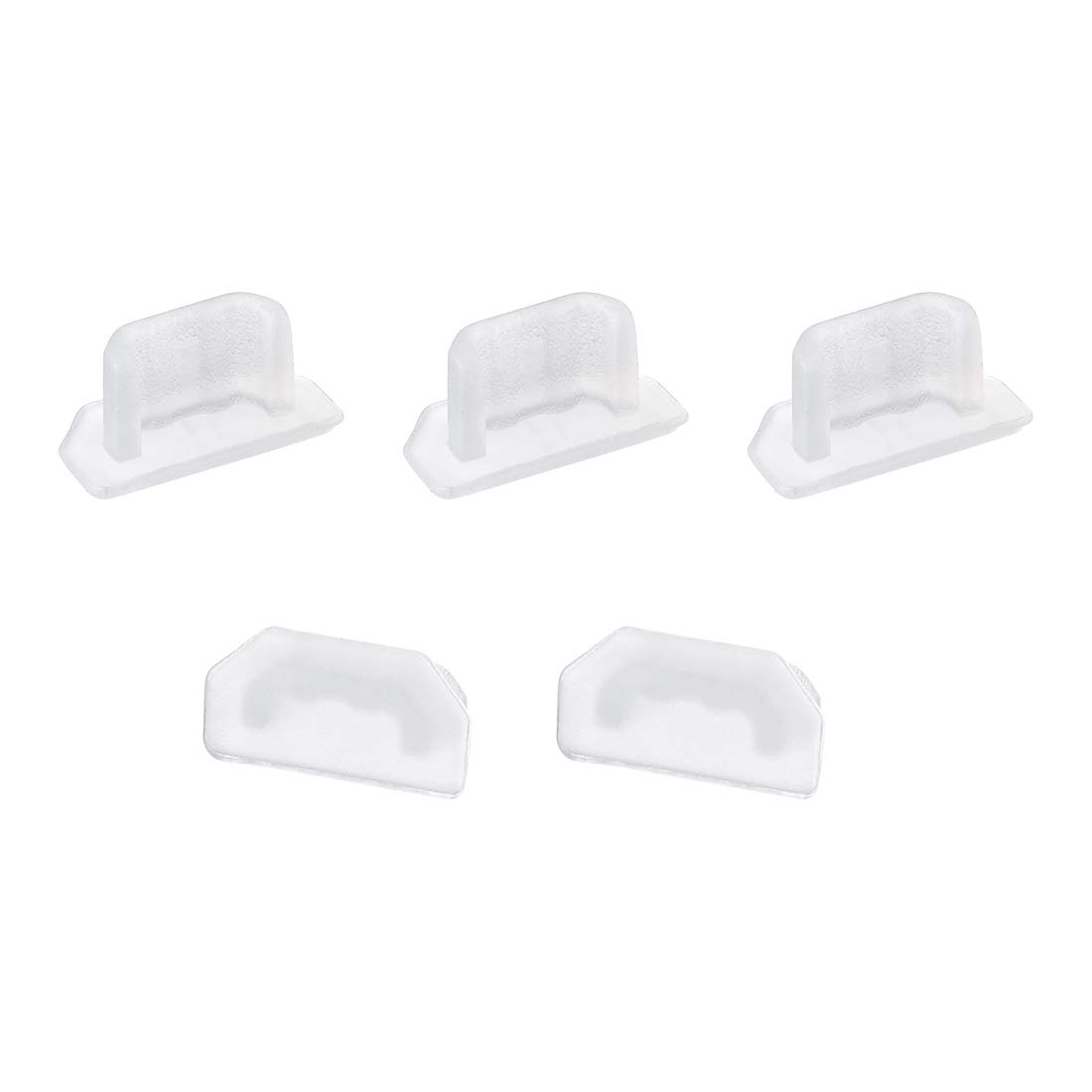 sourcing map 5pcs Silicone Micro USB Cap Port Cover Anti Dust Protector 6.5mmx2.3mm Clear