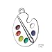 TEAMER Trendy Enamel Artist Paint Palette and Brush with Thin Pendant Necklace Jewelry for Women