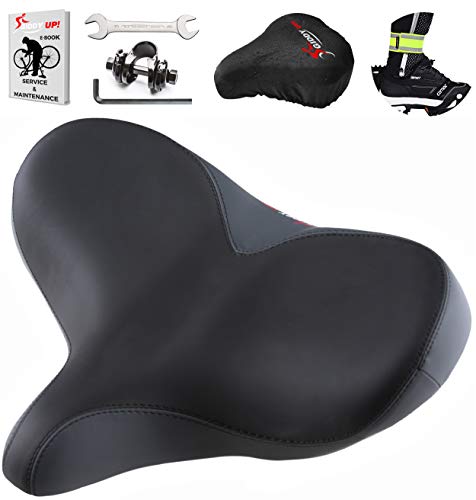 extra wide bicycle seat with backrest
