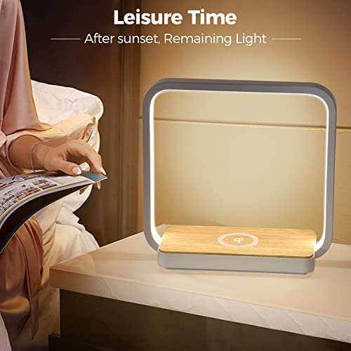 blonbar Bedside Lamp Qi Wireless Charger LED Desk Lamp with Touch