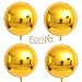 Hangable 4 Count 16" Gold 4D Foil Balloon Round Sphere Aluminum Foil Balloon Mirror Metallic Golden Balloon Birthday Party Wedding Baby Shower Marriage Party Decor Supplies Balloon arc(Gold, 16")