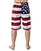 US Apparel Men's American Flag Inspired Board Shorts, Red, M