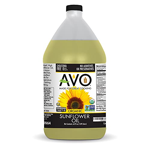 AVO ORGANIC 100 High Oleic SUNFLOWER Oil Frying, Baking, Nonstick
