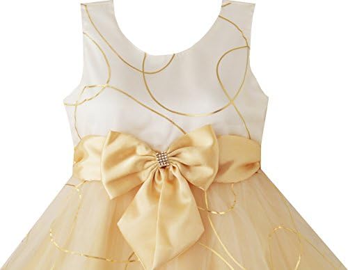 Sunny Fashion Girls Dress Champagne Multi-layers Wedding Pageant