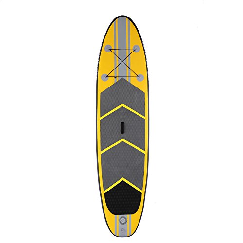 Hurbo 10ft Inflatable Stand Up Paddle Board iSUP、Hand Pump、Paddle、Backpack, Paddling and Surf Control Non-Slip Deck - Youth and Adult (Yellow)
