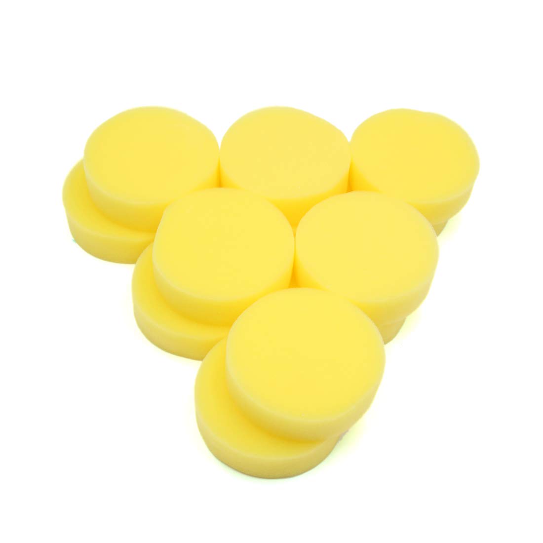 sourcingmap 12pcs Yellow Round Shaped Waxing Buffing Tool Polishing Pad for Car