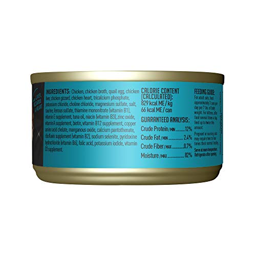 TIKI CAT AFTER DARK, CHICKEN & QUAIL EGG, HIGH-PROTEIN AND 100% NON-GMO INGREDIENTS, WET CAT FOOD FOR ADULT CATS, 2.8 OZ. CAN (12 COUNT)