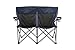 Kamp-Rite Portable 2 Person Double Folding Collapsible Outdoor Patio Lawn Beach Chair for Camping Gear, Tailgating, & Sports, 500LB Capacity, Navy/Tan