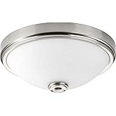 Progress Lighting P350007-009-30 Led Linen One-Light Dc LED Flush Mount, Polished Chrome