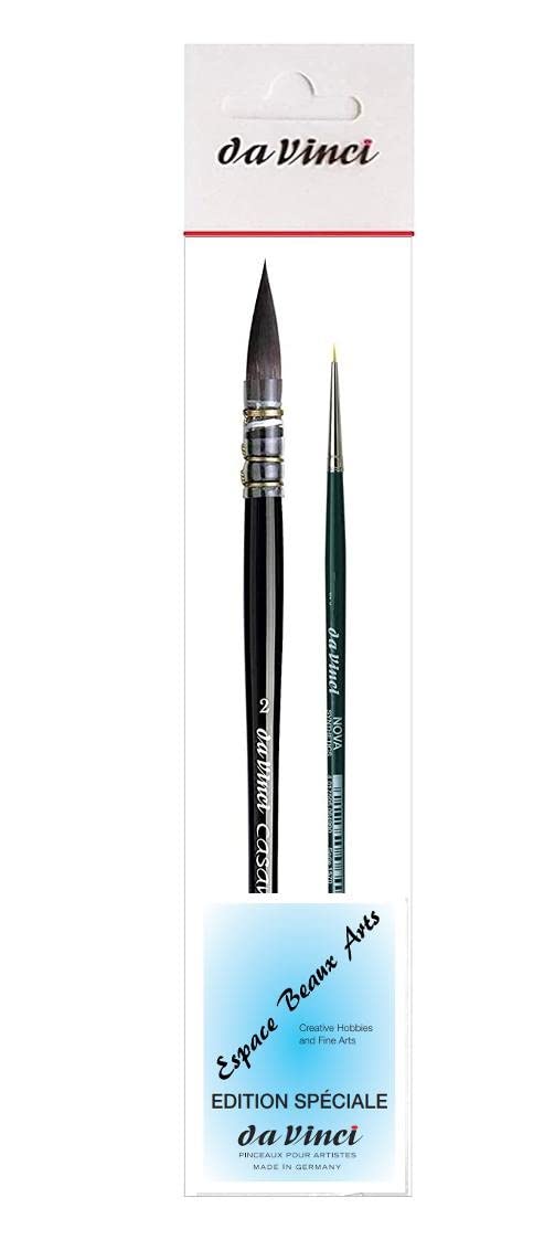 Da Vinci Casaneo Series 498 French Watercolour Brush - No. 2 + Da Vinci Series 1570 Mini Made in Germany