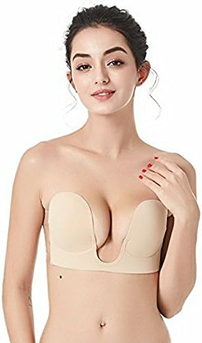 Women Reusable Adhesive Bra, Sexy Invisible Magic Strapless Push-up Bra Stick On Backless Silicone Gel Bra