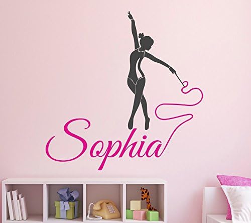 Gymnastic Name Wall Decal Girl Custom Name Baby Room Decor Nursery Wall Decor (22"H)
