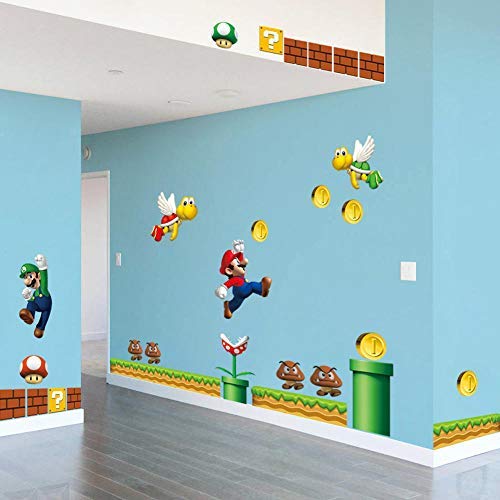 Super Mario Sticker Kids Room Bedroom Decor Wall Sticker