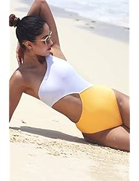 Traje de baño de una sola pieza para dama, diseño de un solo hombro