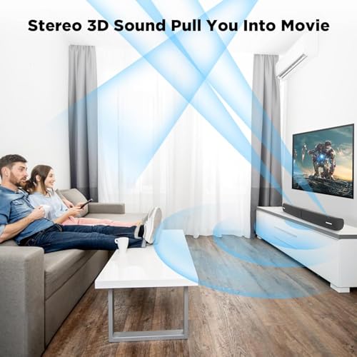 Vecibel Soundbar for TV,90W 2-in-1 Detachable Sound Bar wit Auto Volume Boost, TV Speakers with Bluetooth 5.3/ARC/Optical/AUX Connect, Home Cinema Soundbars for PC/Gaming/Projectors,1 Set
