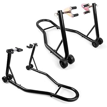 YITAMOTOR Universal Sport Bike Motorcycle Front & Rear Combo Wheel Lift Stand Swingarm Paddock Fork Stands Fits Yamaha Honda Kawasaki Ducati