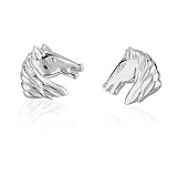 Children's 925 Sterling Silver Horse Face Equestrian Stud Earrings