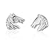 Children's 925 Sterling Silver Horse Face Equestrian Stud Earrings