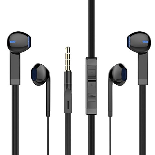 In Ear Headphones, PWOW Wired Earphones iPhone Earphones Earbuds with Microphone and Remote Control 2 Packs